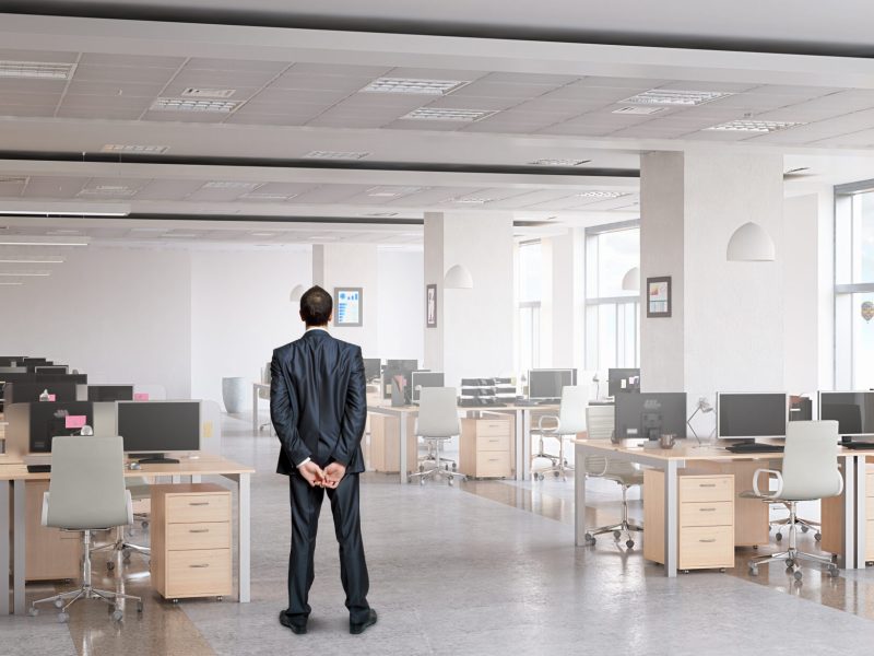 Businessman in office interior