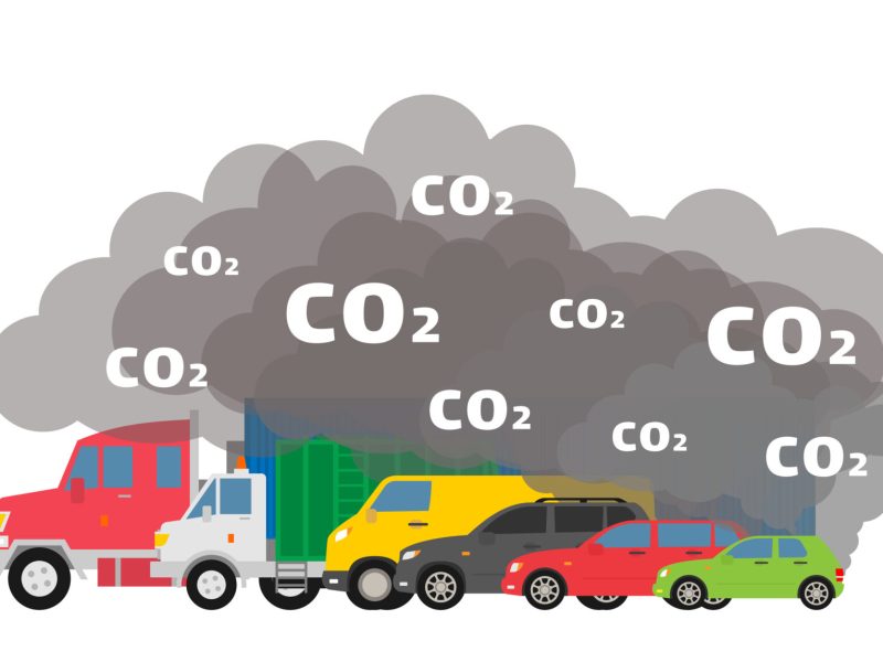 gasoline cars emits co2 dioxide air pollution ecology concept