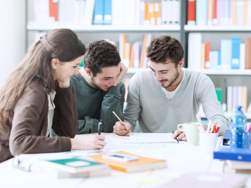 Students working on a project