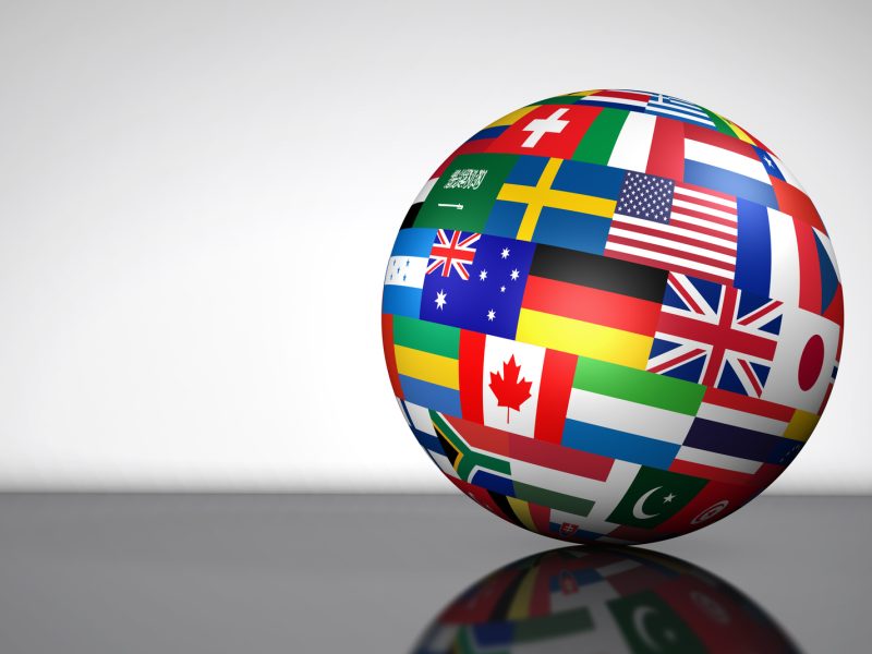 Global Business International Globe Flags