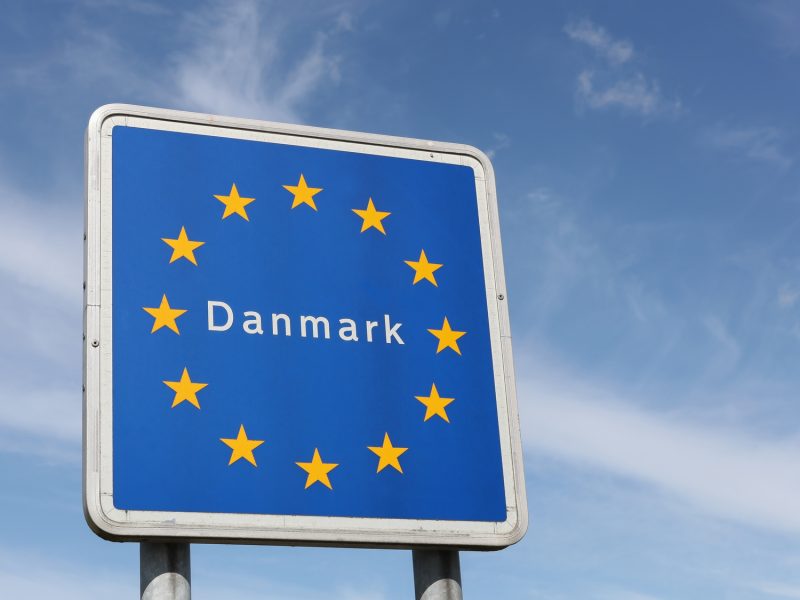 Border sign of Denmark