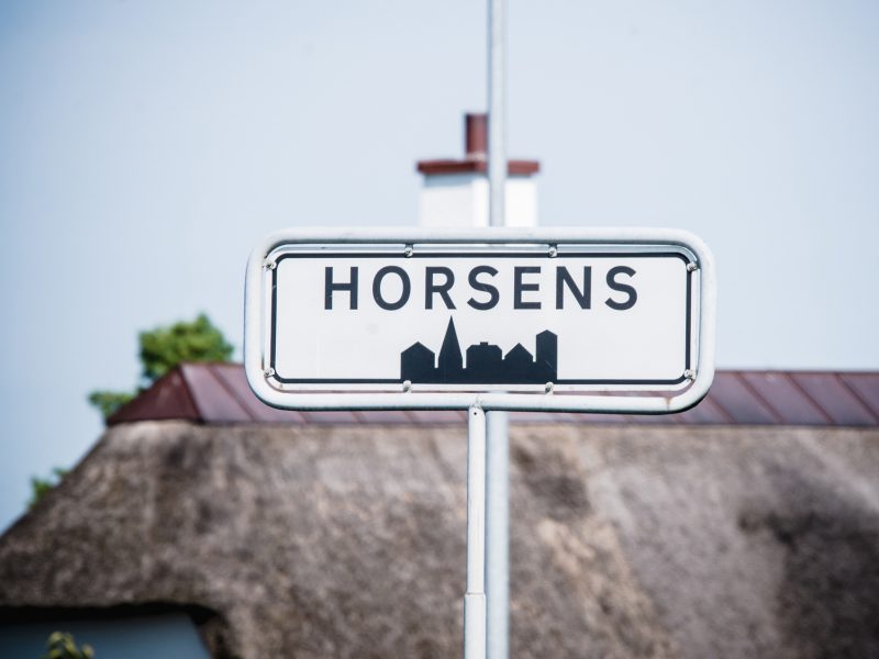 Horsens city sign in Jylland