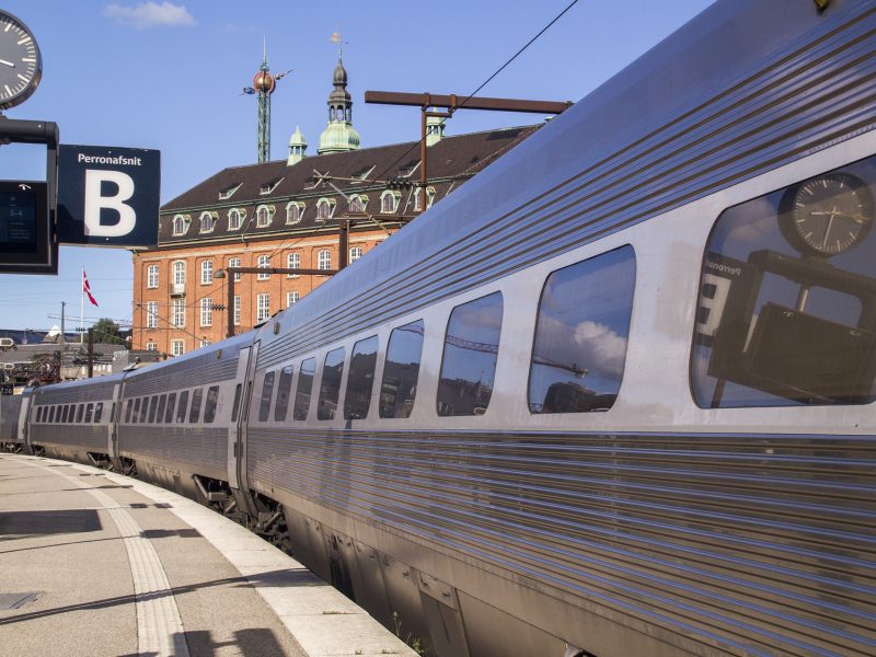 Railway station and high speed commuter train. ( Copenhagen)