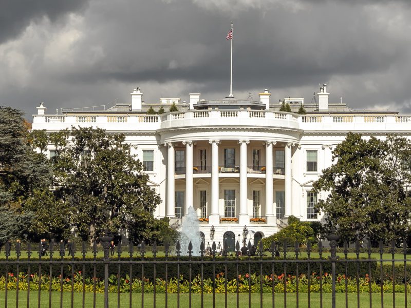 The White House, US president's residence, in Washington DC