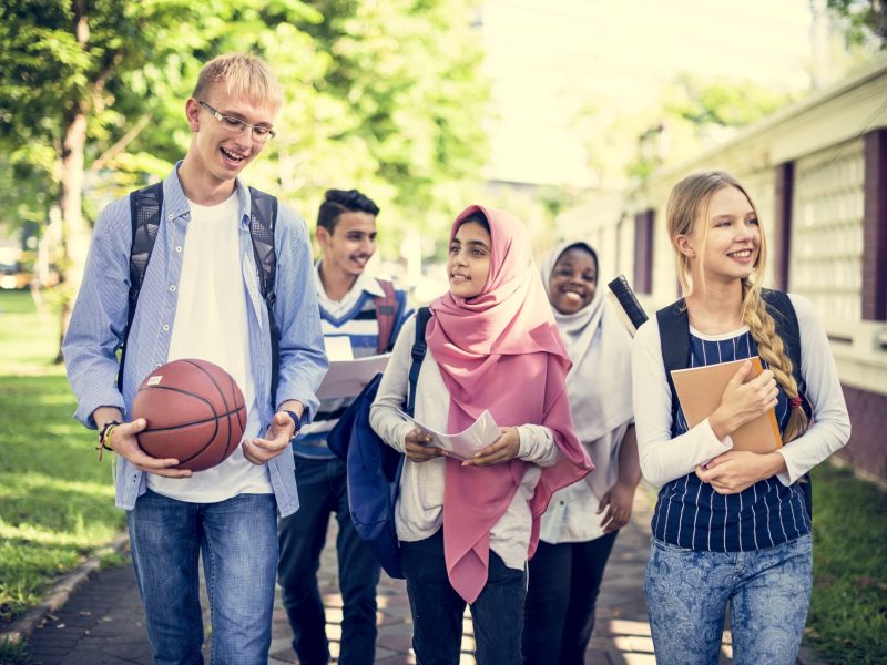 A group of diverse teenagers