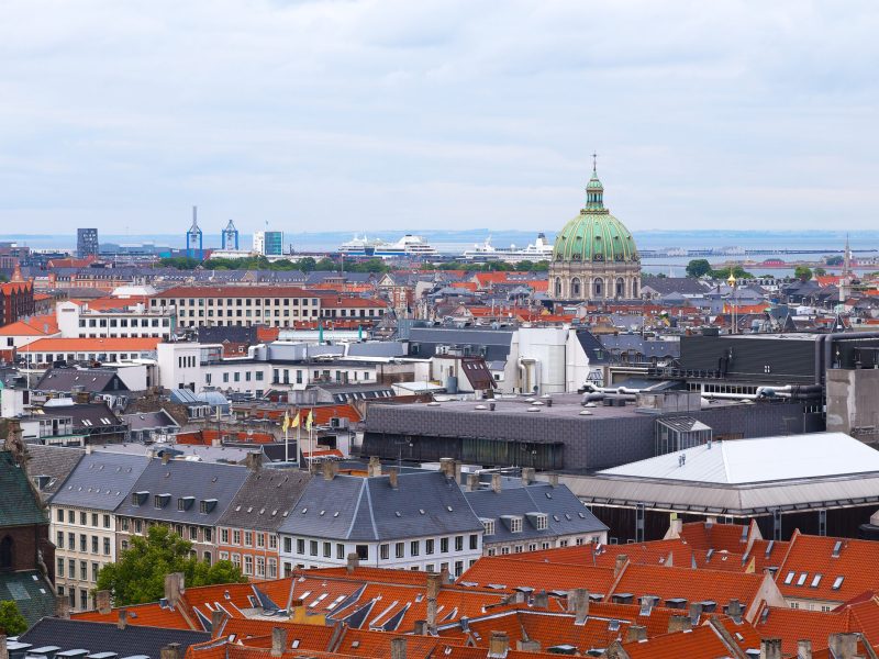 Roof tops of Copenhagen, Denmark.