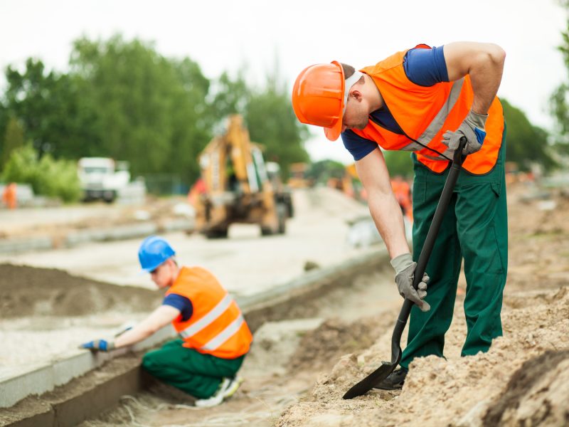 Manual labourer working