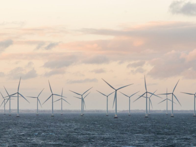 Wind turbines off the coast of Denmark